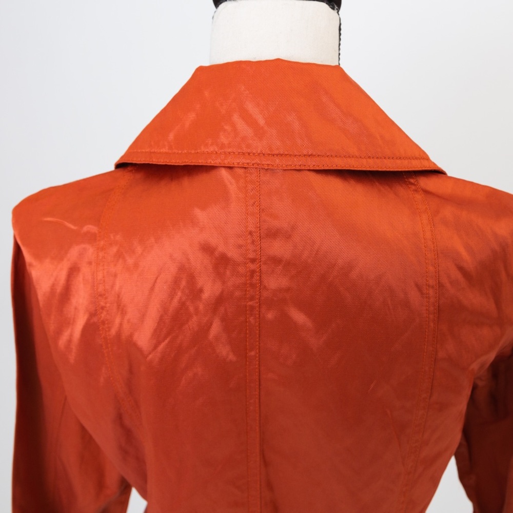 Metallic rust orange jacket wide collar light sheen statement jacket 8 Ruby Rd - Picture 6 of 13
